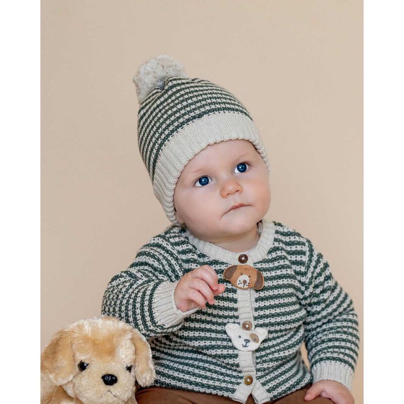 B&eacute;b&eacute; Otto Stripe Organic Knitted Beanie image number 1